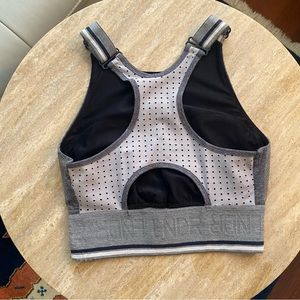 LNDR - Gray & White Mesh Seamless Double Layer Bra - XS
